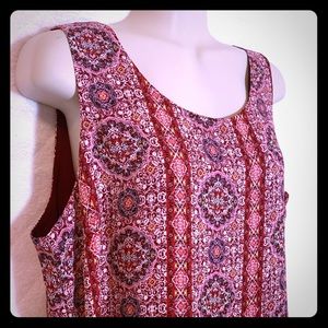 Pink Republic dress XL red Mandala print shift